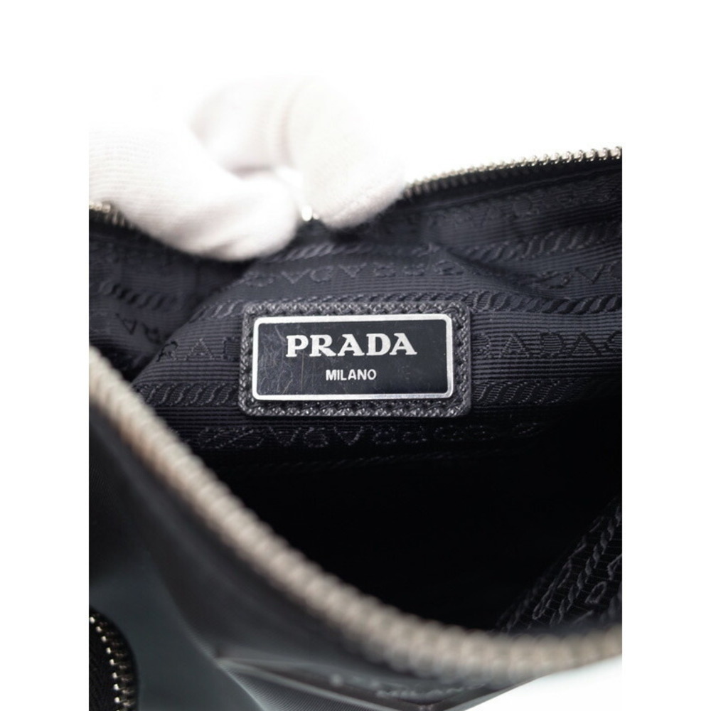 Prada ReNylon Saffiano Leather Shoulder Bag shoulder strap pouch Black - Picture 7 of 9